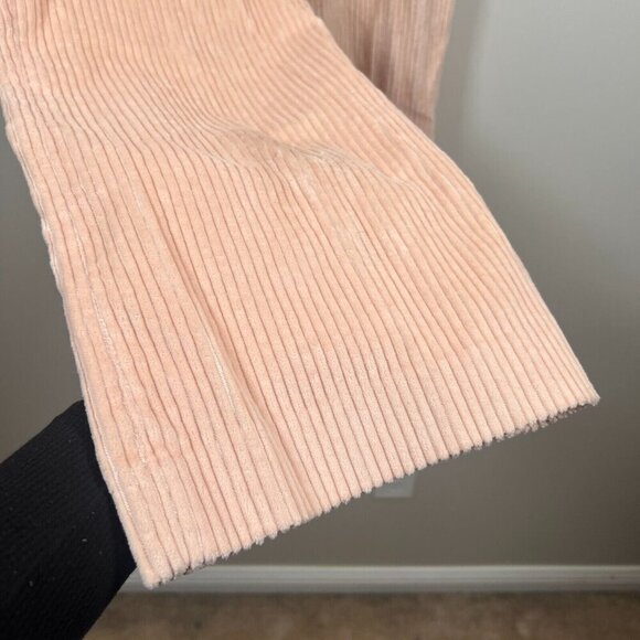 Ba&sh Corduroy Lady Pants Size 0 US 4 Pink Wide Leg Cropped High Rise - Picture 6 of 9